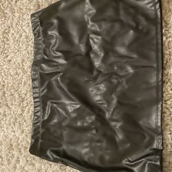 Black faux leather mini skirt