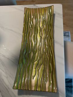 Decorative Iridescent Art Glass Tray / Centerpiece