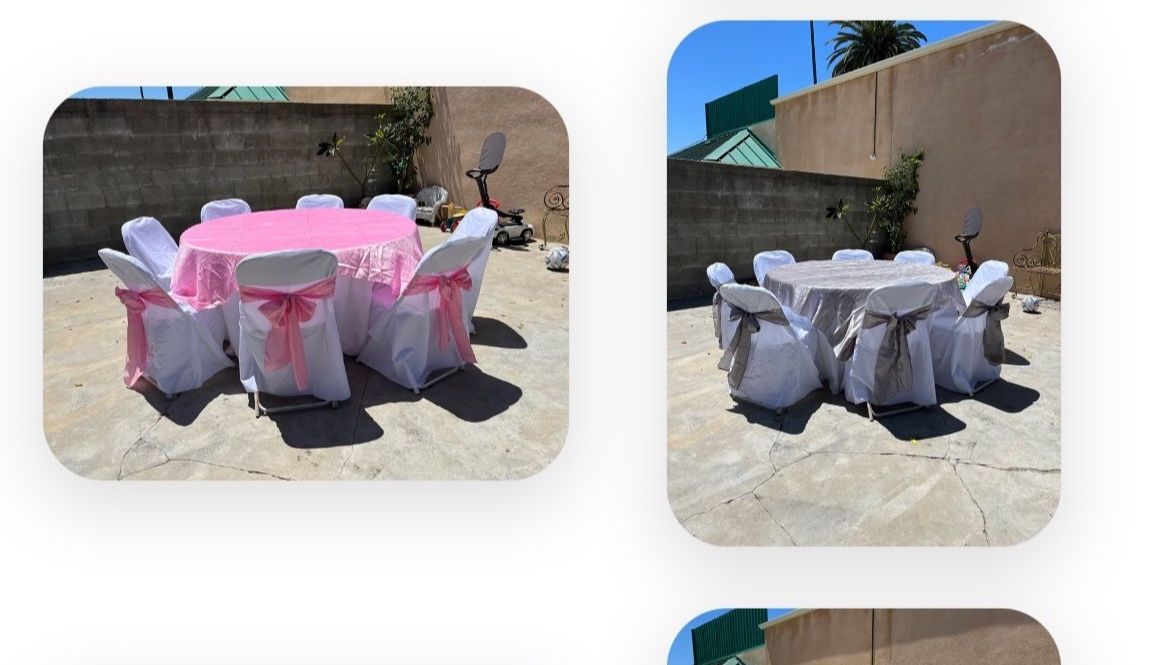 Pink and Silver Grey saches, runners and overlays available