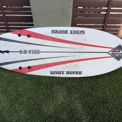5'2" Scott Burke S-2 Fish Foam Surfboard - Soft Top (Fins Included)