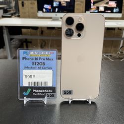 iPhone 16 Pro Max 512GB Desert Titanium with Store Warranty and Financing Available!
