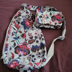 Vera Bradley Sling Backpack & RFID Wallet Set - NEW with Tags