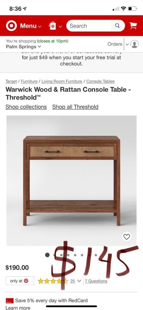 Console table