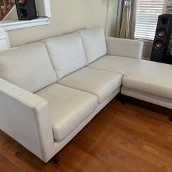 Rivet Revolve Modern Upholstered Sofa with Reversible Sectional Chaise 