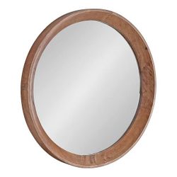 24" Round Solid Wood Wall Mirror