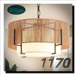 🌟 19.7” 4-Light Rattan Chandelier | Boho Farmhouse Pendant Light | Woven Hanging Ceiling Fixture