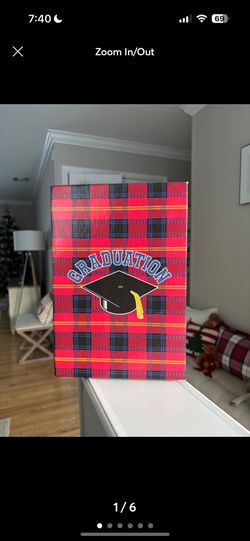 Red Plaid Graduation Box For Keepsake Or Storage 