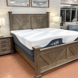 New Solid Wood King Bed — American Made