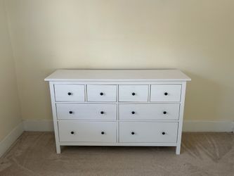 8-Drawer Dresser – White Stain – Solid Wood