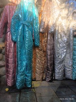 Metallic puffPuffer snow suits for adult medium to xxl