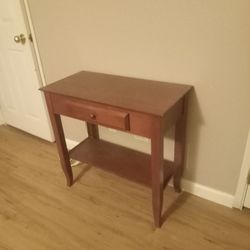 Solid Wood Accent Table With Drawer