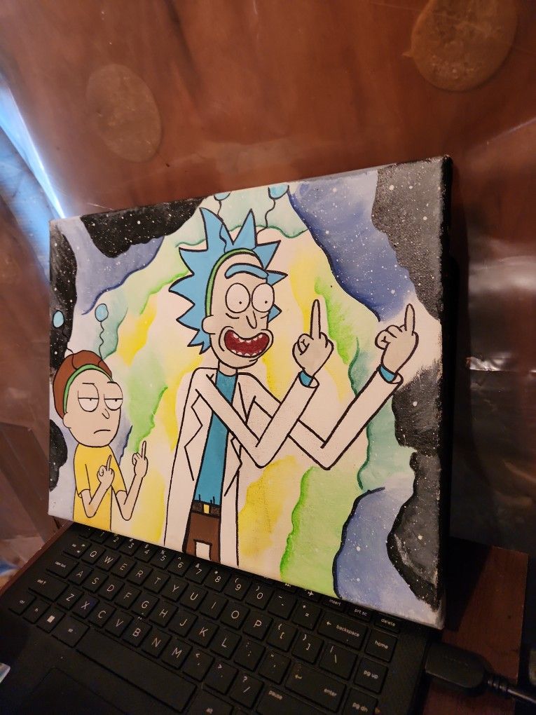 Rick And Morty Handmade Portrait