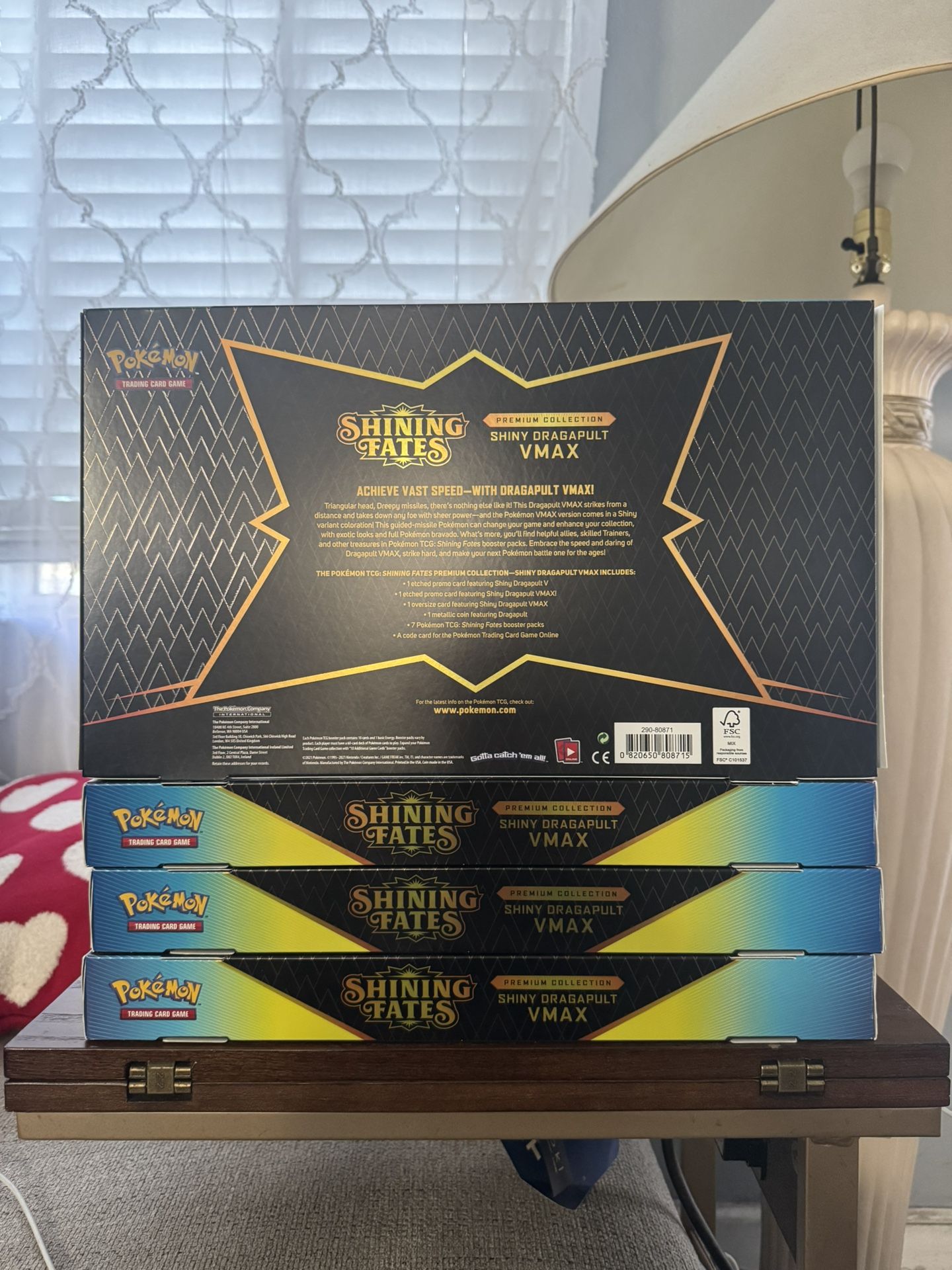 Shining Fates Shiny Dragapult Premium Collection Box 7 Pack Pokemon Cards