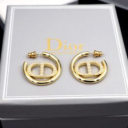 Dior Gold Shiny Golf Small Earring Hoops Qqqqq
