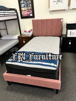 New twin bed frame with mattress