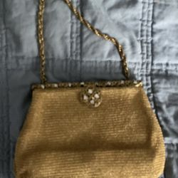 A Vintage Gold Chainmail Mini Clutch Purse