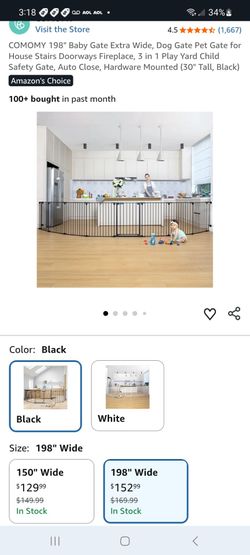 198" Baby Gate Extra Wide, 3 in 1 Play Yard Child Safety Gate $85