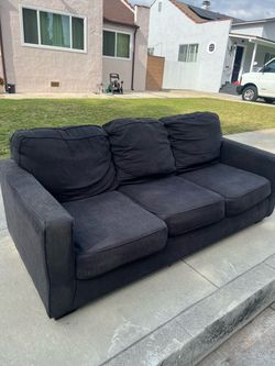 Dark Gray Fabric 3-Seat Sofa