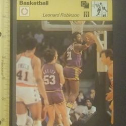 1979 Sportscaster Leonard Robinson Basketball The Truck Photo Large Over-sized Card HTF Collectible Vintage Italy