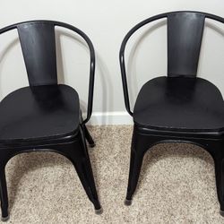 Black Metal Chairs With Wood Top