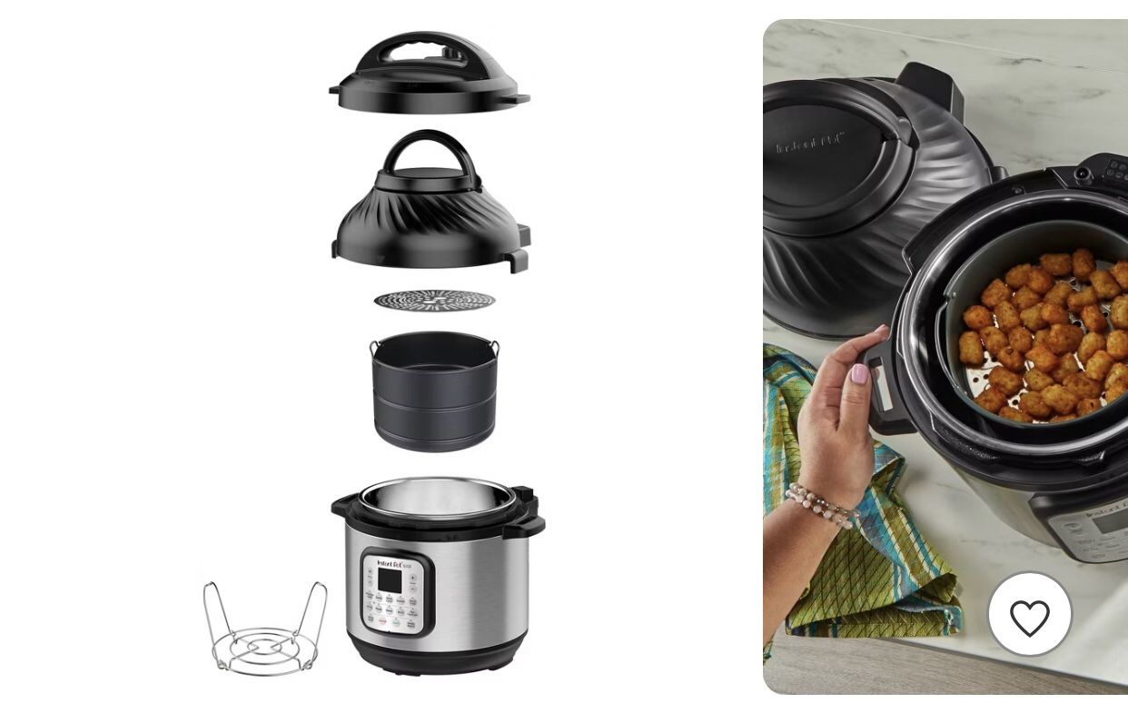 Instant Pot qt 11 in Air Fryer Duo Crisp Electric Pressure