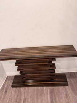 CB2 brown Wood Console Table