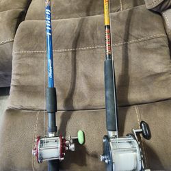 Penn Levelwind reels and rods combos for inshore offshore boat pier bridge etc