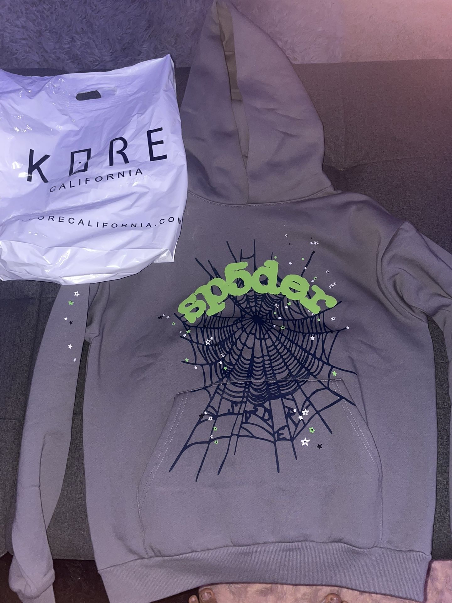 Sp5der OG Web Hoodie Grey