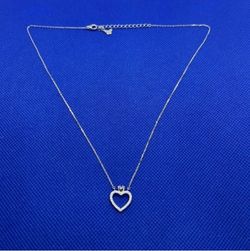 Sterling Silver 925  Moissanite Heart Crown Pendant Necklace