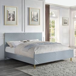 Frame Queen Platform bed Grey High Gloss finish, New Especial price