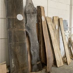 Wood Slabs From 750 To 1250  From 6’ To 7’+’ Walnut, Hackberry, 3 Types Of Oak