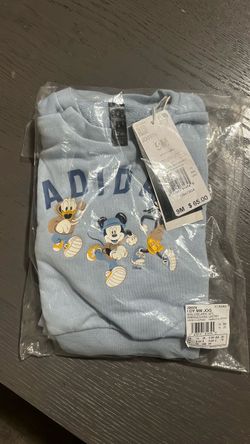 adidas Disney Mickey & Friends 2PC Fleece Sweatshirt Pants Set Blue 9M