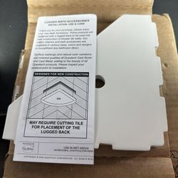 Questech Decor Shower Shelf, 8" Corner Shower Shelf for Inside Shower - Lugged for New Construction, Shower Organizer for Tiled Walls, Corner Shower C