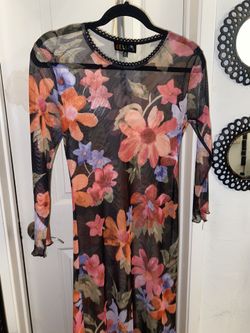 Floral Mesh Maxi Dress