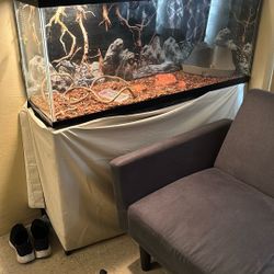 55 GALLON LONG TANK WITH STAND LIKE NEW