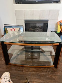 Bell'O ATC-2101, trHi-fi glass Entertainment Center, Tempered Glass Shelves vintage