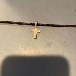 leather braided cross pendant 