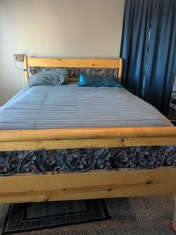 Vintage Sleigh Bed Set for Queen Mattress