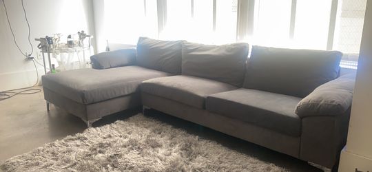Beautiful gray sectional sofa couch