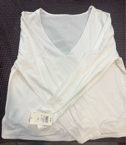 A New Day White Long Sleeve V-Neck Top XXL