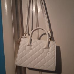 White Quilted Mini Handbag