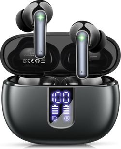 Wireless Earbuds, Bluetooth 5.4 Headphones with 48H Playback & Dual LED Display