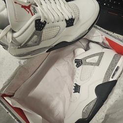 New Jordan 4 white cement size 9.5 with proof of purchase 
