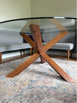 Glass Circle Dining Table
