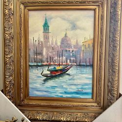 Beautiful Original Canvas Oil Painting With Wooden Frame
