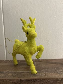 Vintage Neon Reindeer Ornament 