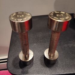 Gold's Gym 3 Lb Pair Of Steel Dumbbells Vintage 