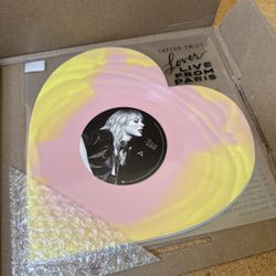 Taylor Swift -Lover (Live From Paris) Limited Edition Heart-Shaped Vinyl - Pink & Yellow Swirl