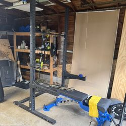 Titan X3 Squat/bench/pullup Rack With Multiple Accesories And An Adjustable REP Bench