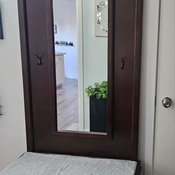 ENTRYWAY BENCH WITH MIRROR & STORAGE 